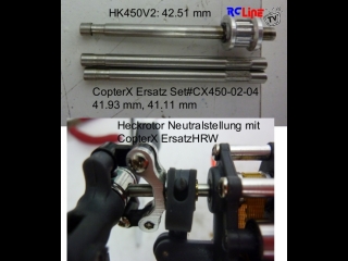 AFTER >: HK450 V2 Heckrotorwelle und CopterX Ersatz